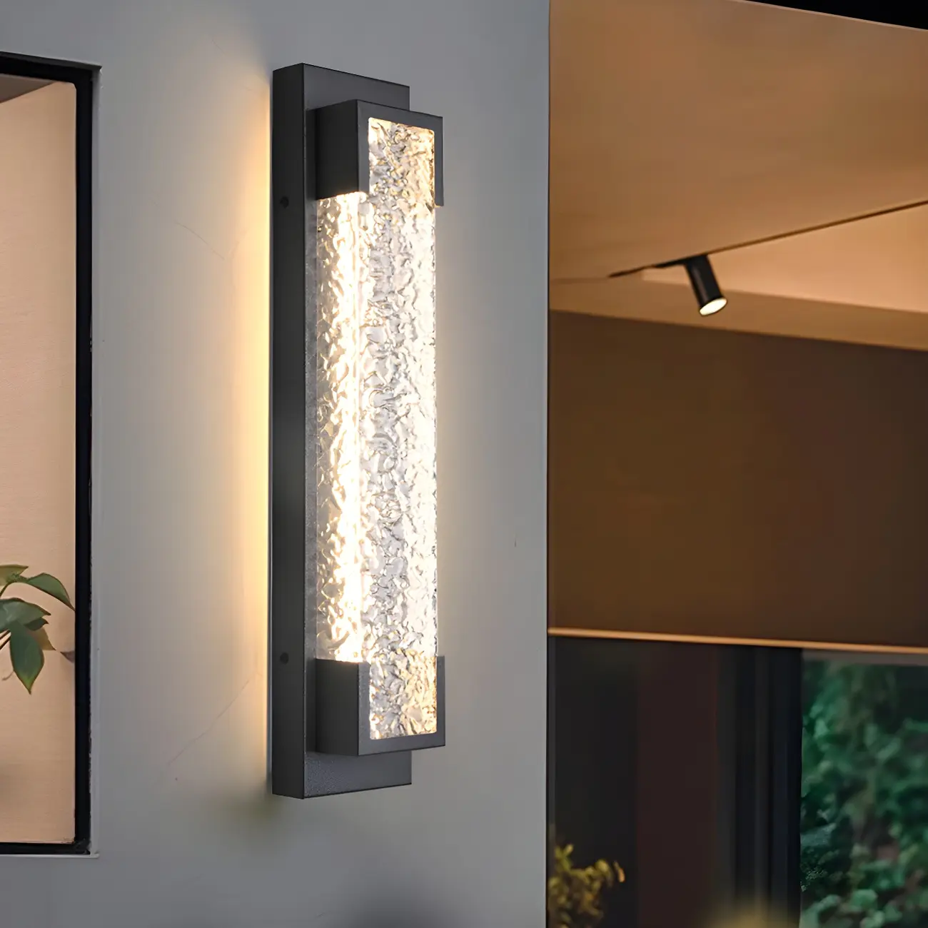 Modern Ribbed Shade Rectangle LED Outdoor Wall Light | homeyfad