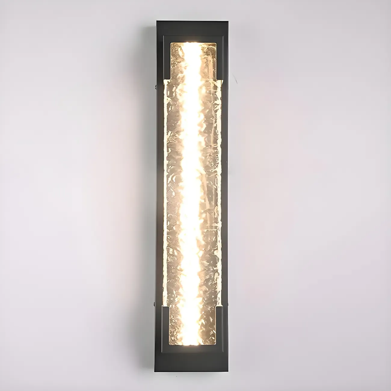 Modern Ribbed Shade Rectangle LED Outdoor Wall Light