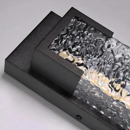 Modern Ribbed Shade Rectangle LED Outdoor Wall Light