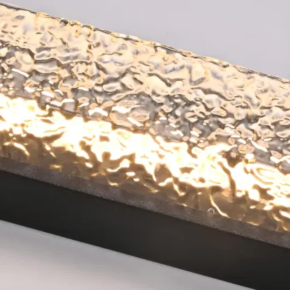 Modern Ribbed Shade Rectangle LED Outdoor Wall Light