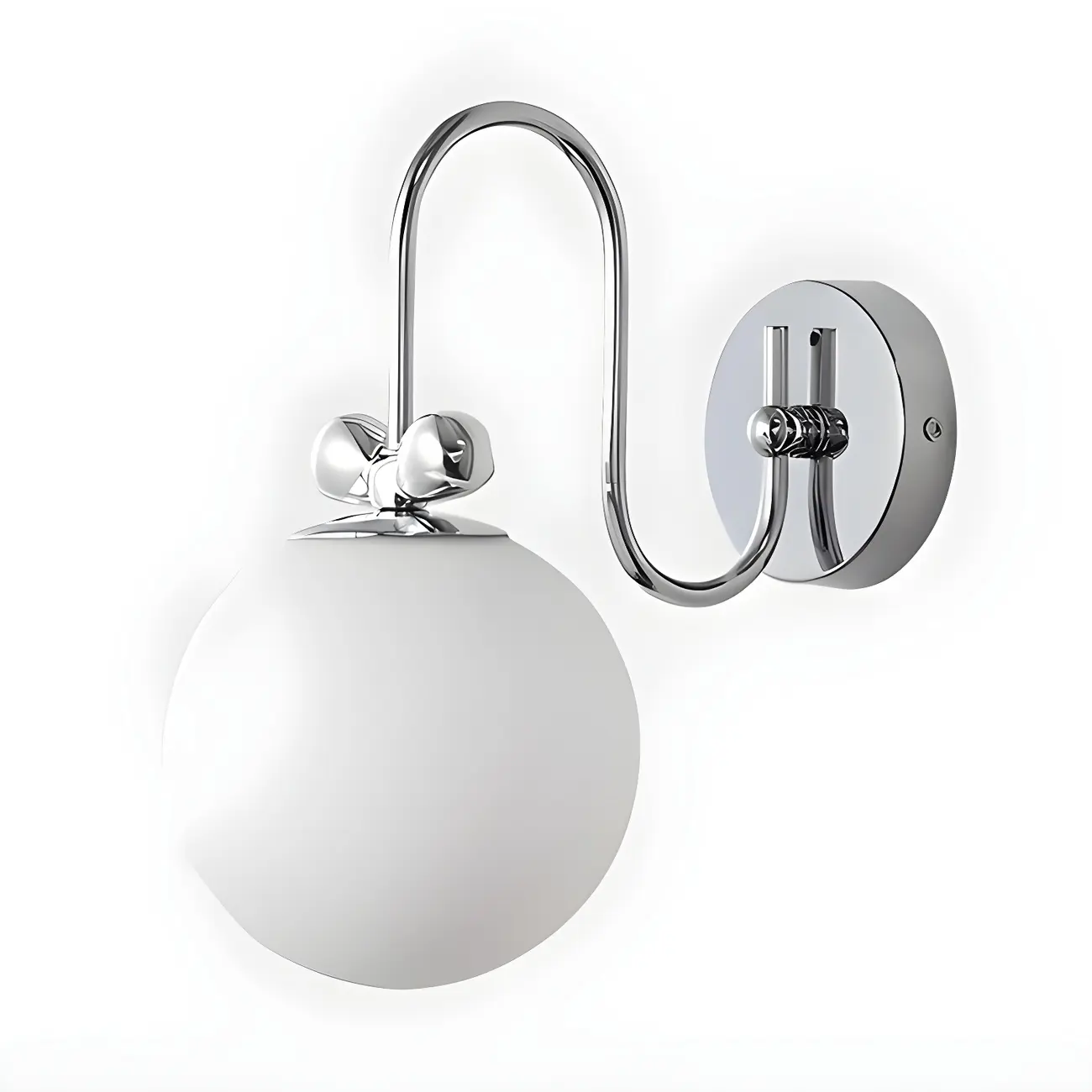 Modern Chrome Globe Glass Indoor Wall Sconce Light Image - 6 | homeyfad