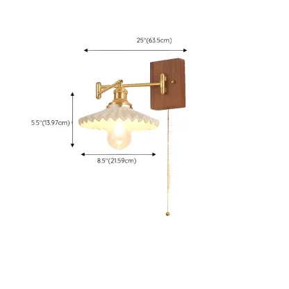 Elegant Pleated Swing Arm Wall Mount Light for Bedside Use