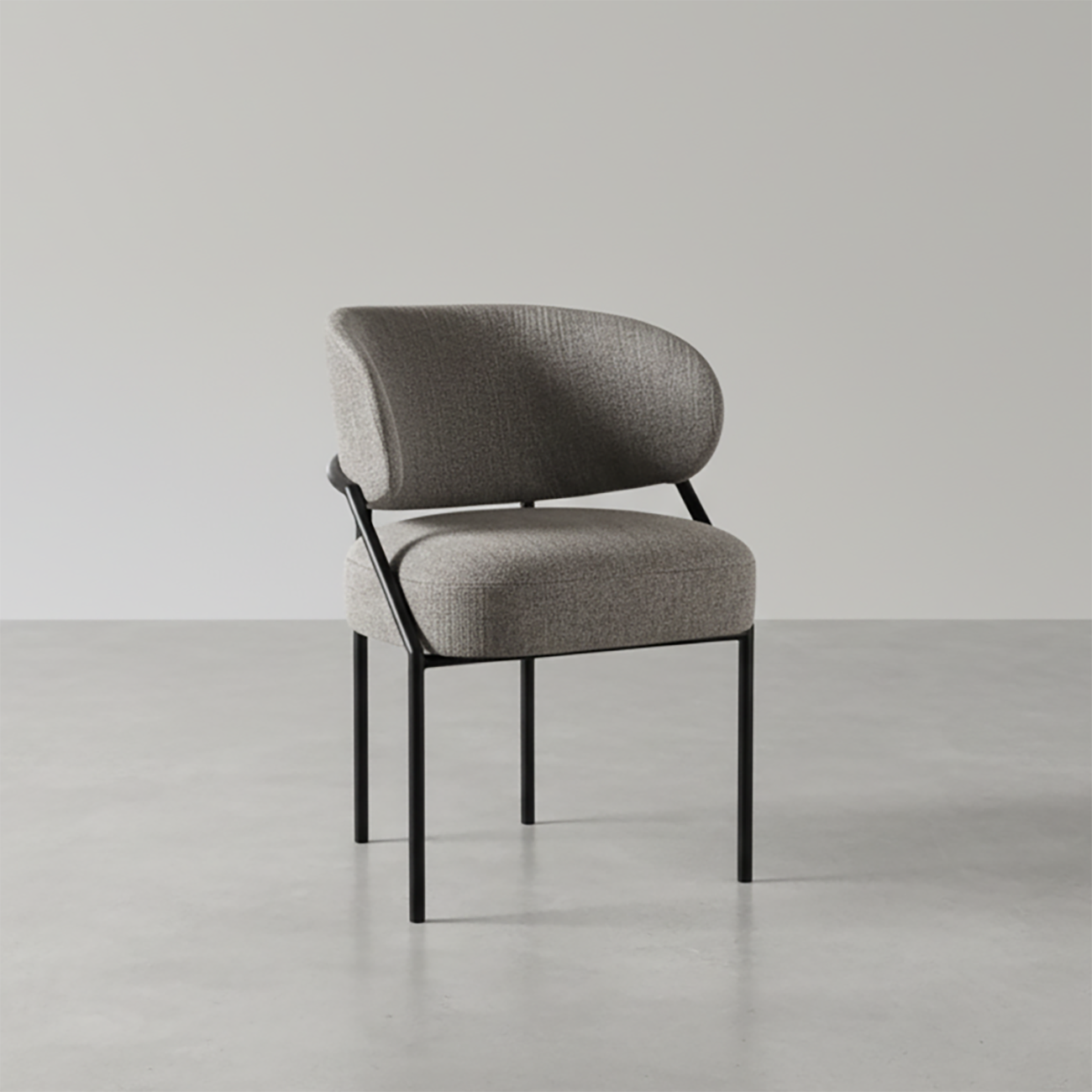 Contemporary Gray Upholstered Dining Chair Metal Frame Image - 1 | homeyfad