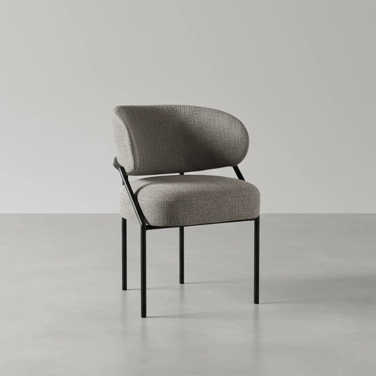 Contemporary Gray Upholstered Dining Chair Metal Frame Image - 1