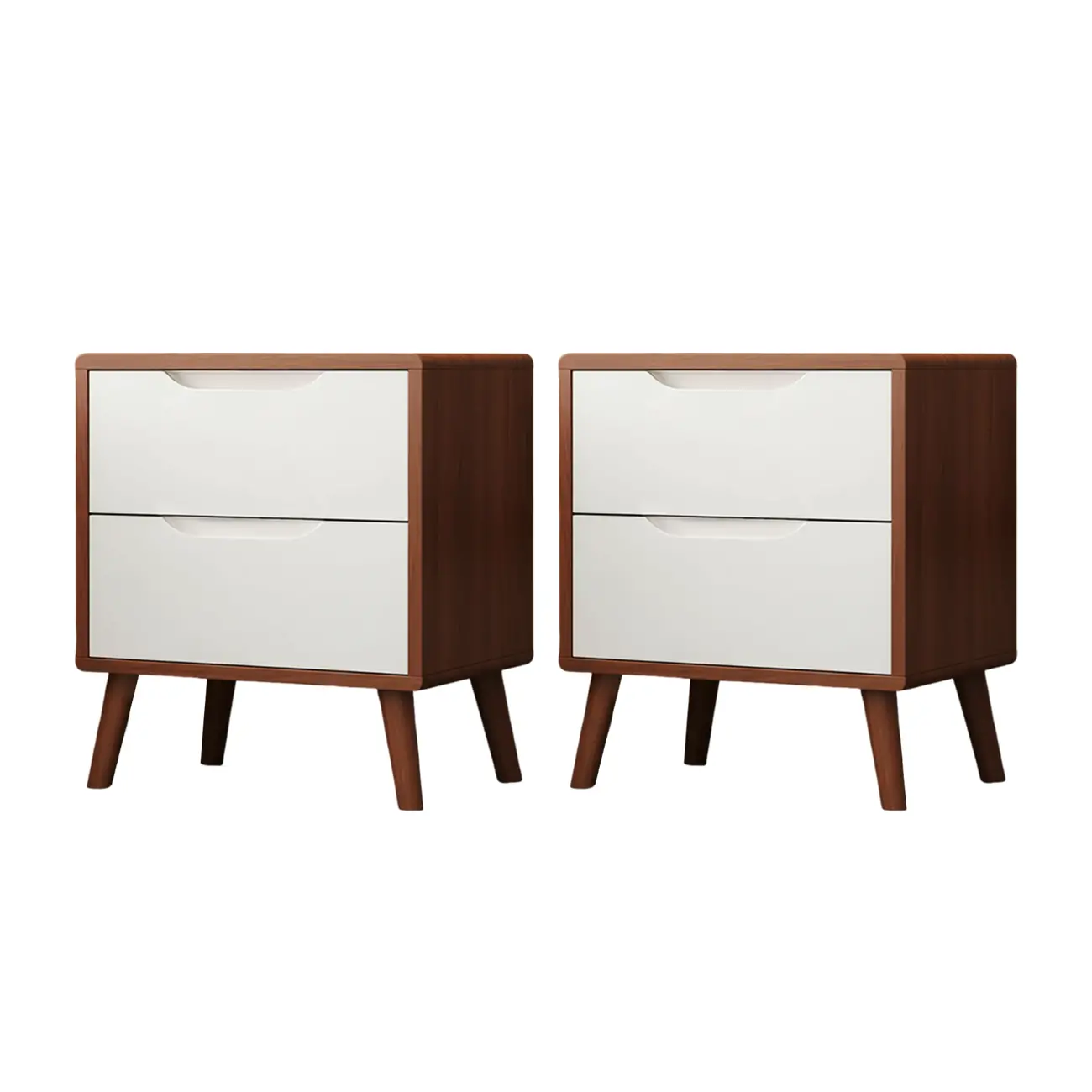 Scandinavian Drawer Storage Wooden 2 drawer Nightstand Image - 9 | homeyfad