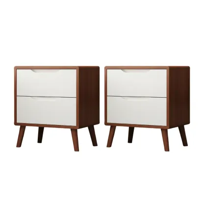 Scandinavian Drawer Storage Wooden 2 drawer Nightstand Image - 9