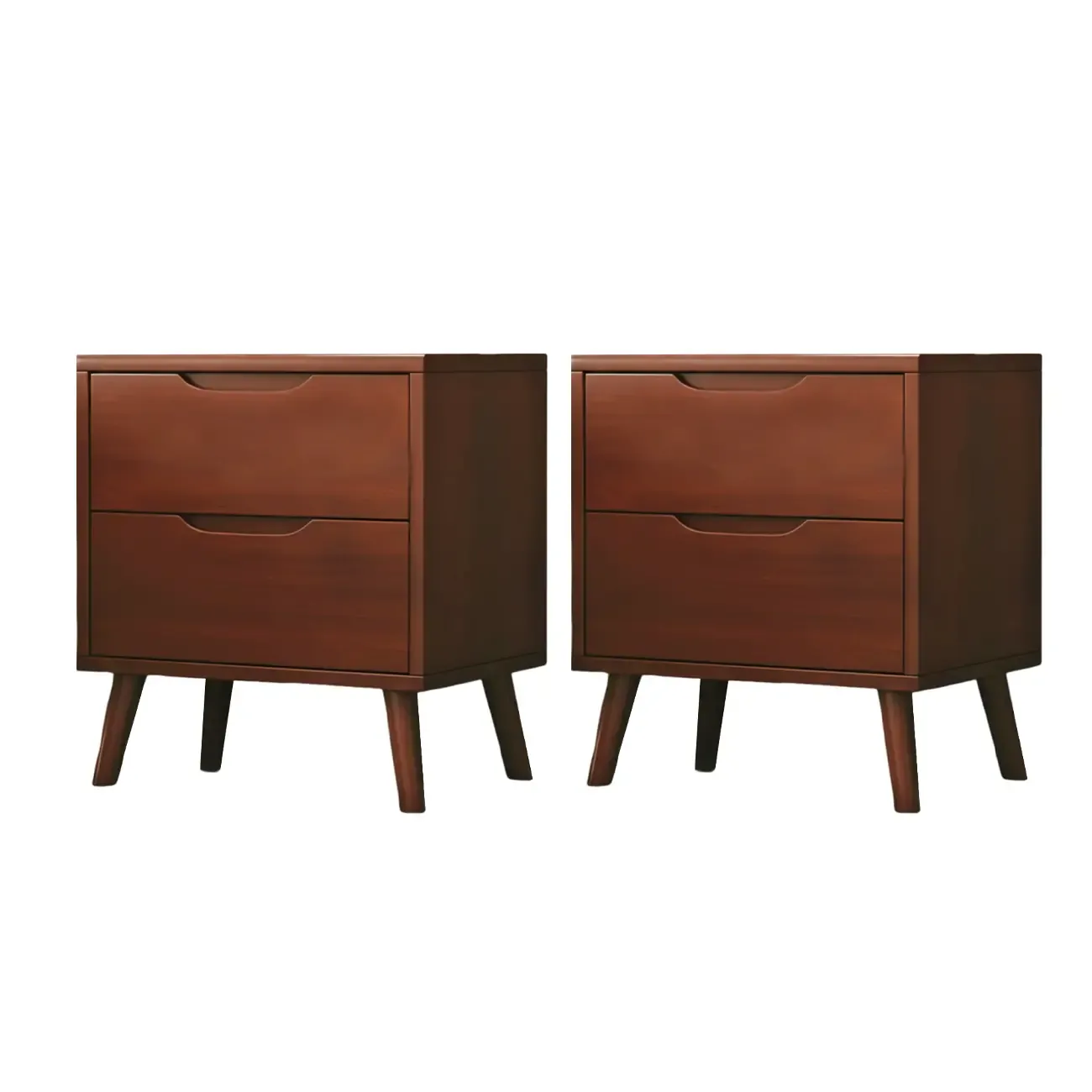 Scandinavian Drawer Storage Wooden 2 drawer Nightstand Image - 10