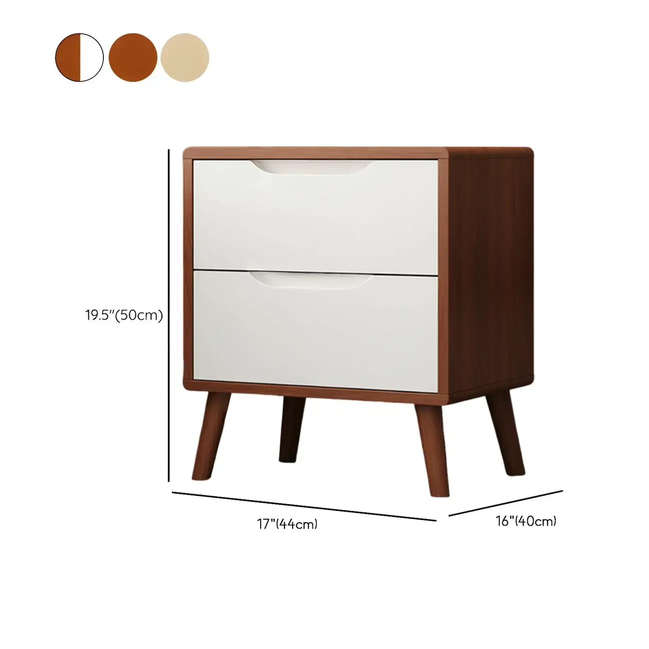 Scandinavian Drawer Storage Wooden 2 drawer Nightstand Image - 11 | homeyfad