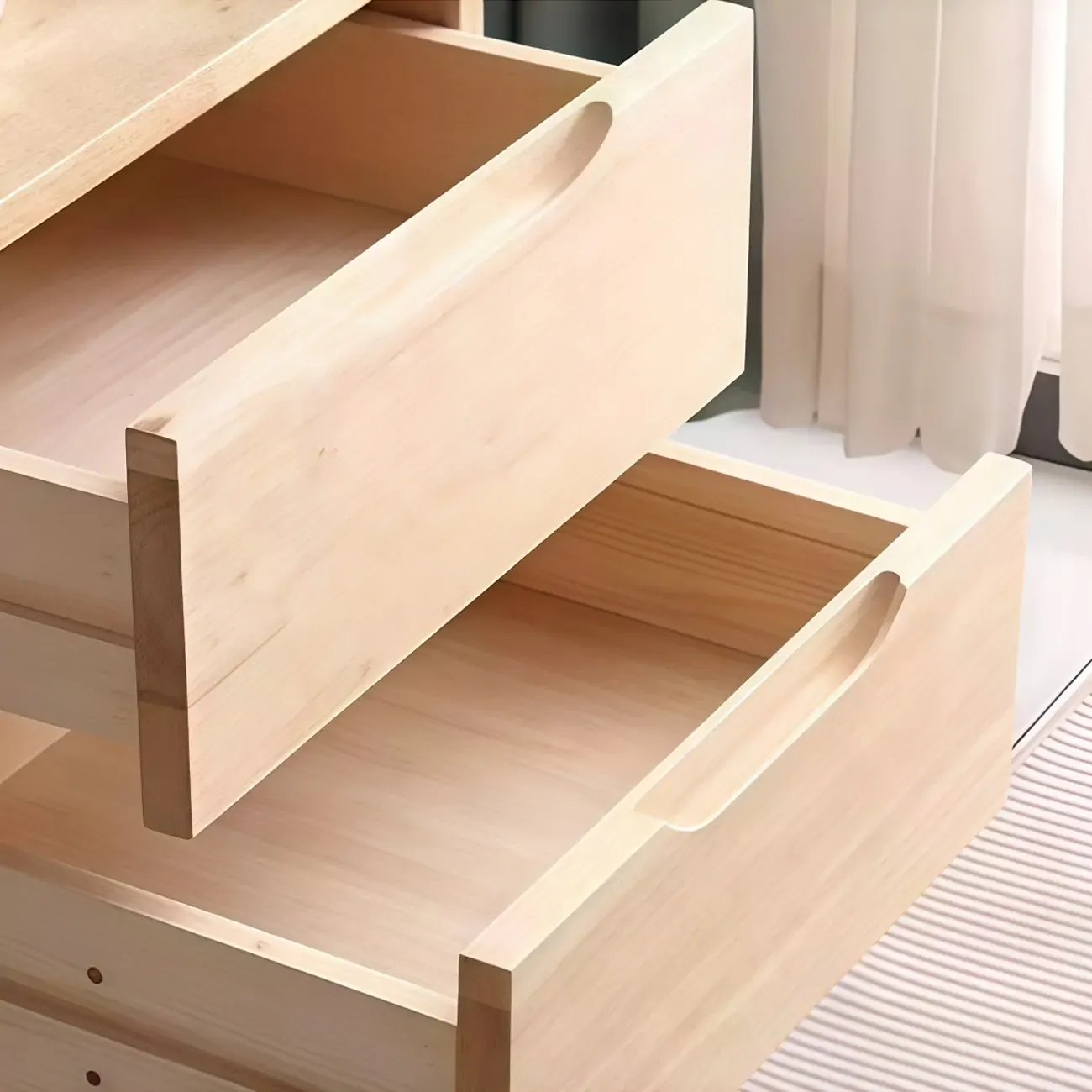 Scandinavian Drawer Storage Wooden 2 drawer Nightstand #size