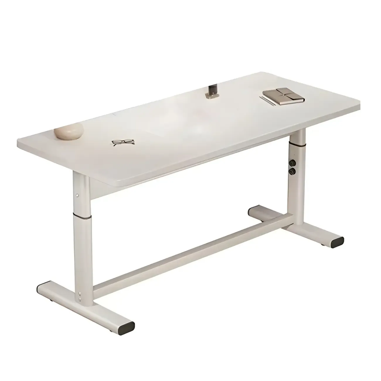 Modern Wooden White Height-Adjustable Standing Desk for Office Image - 10