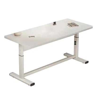 Modern Wooden White Height-Adjustable Standing Desk for Office Image - 10