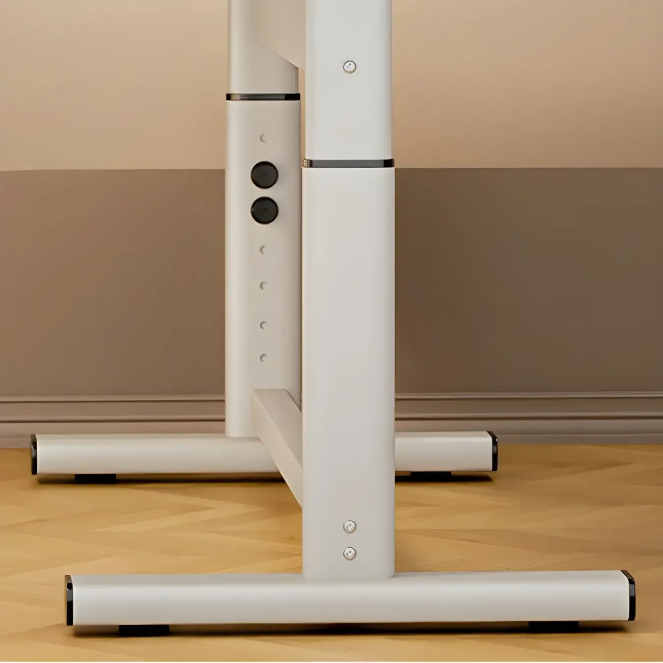 Modern Wooden White Height-Adjustable Standing Desk for Office Image - 12
