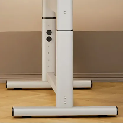 Modern Wooden White Height-Adjustable Standing Desk for Office Image - 12