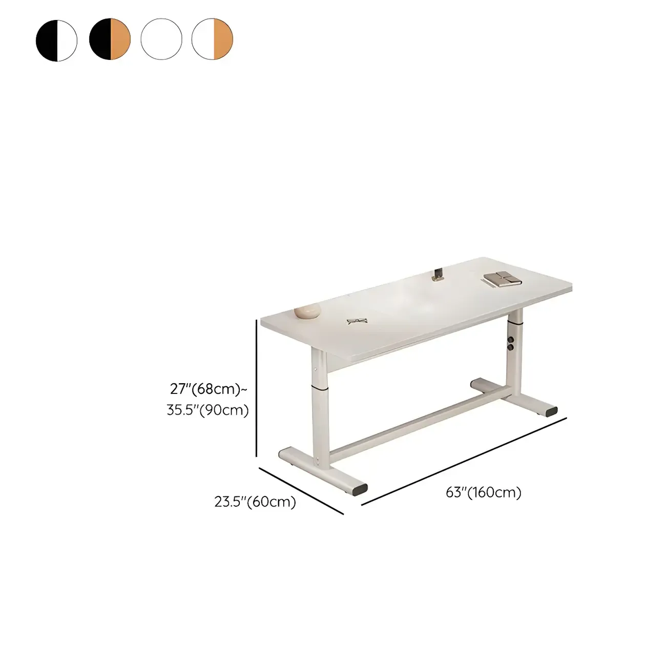 Modern Wooden White Height-Adjustable Standing Desk for Office Image - 21