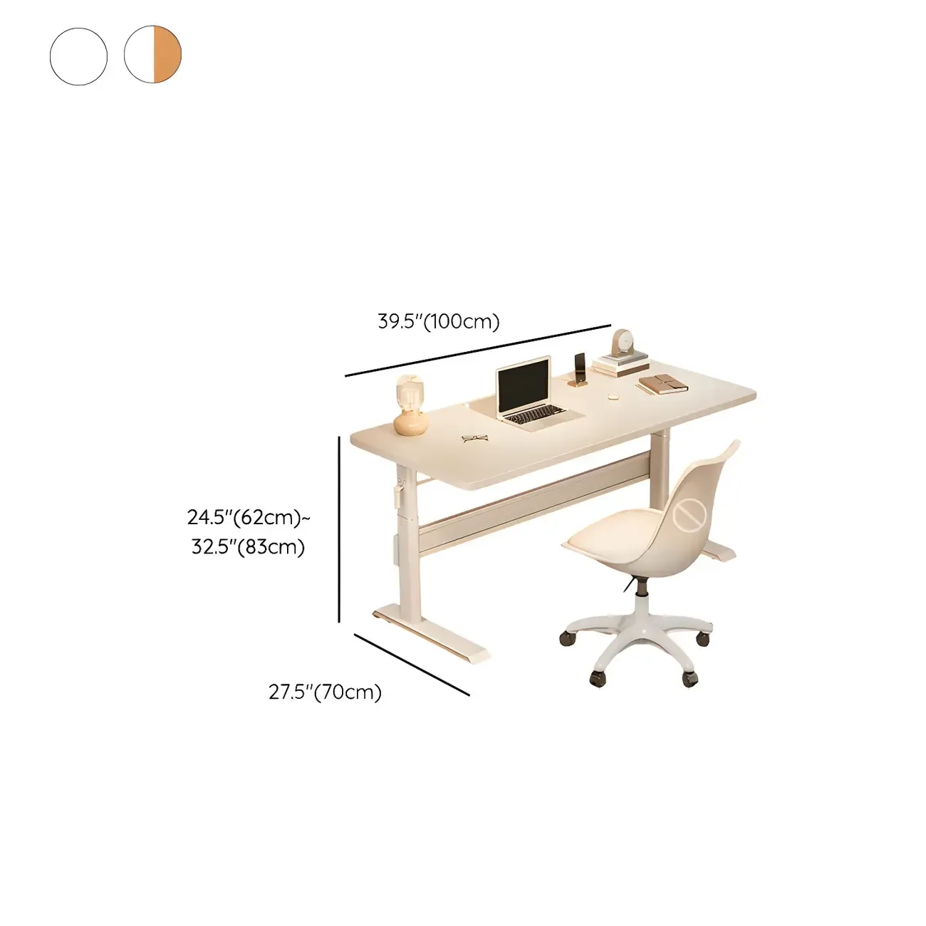 Modern Wooden White Height-Adjustable Standing Desk for Office Image - 24