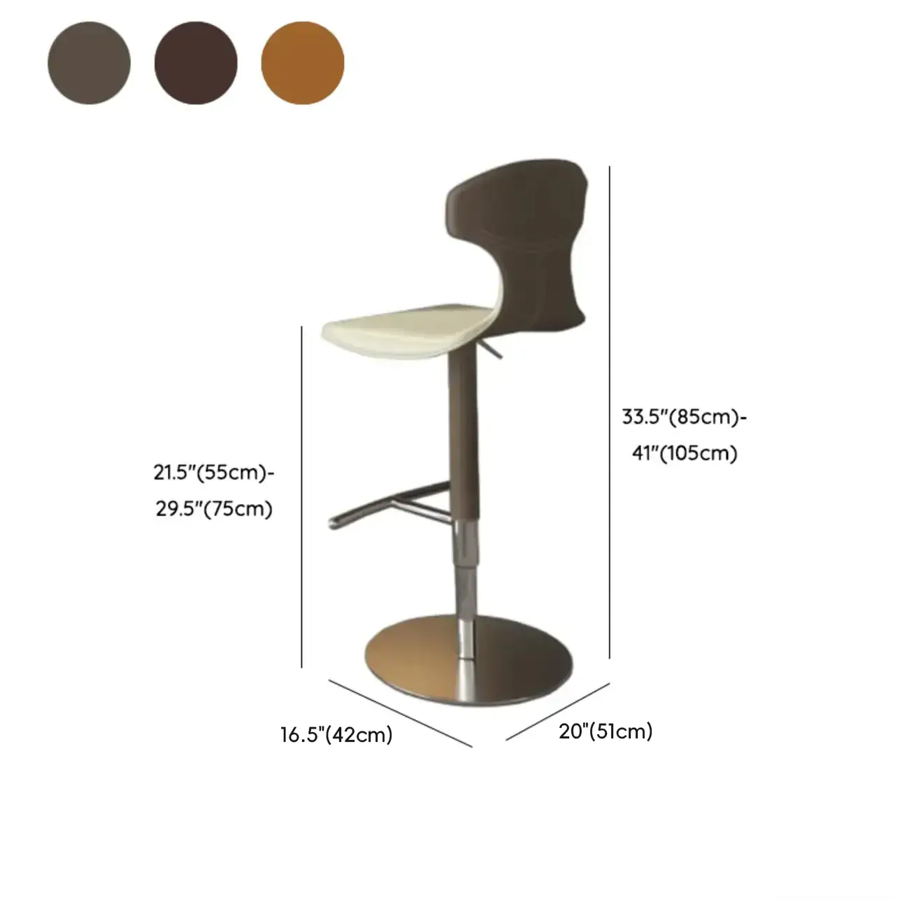 Minimalist Beige Leather Saddle Bar Stools #size | homeyfad