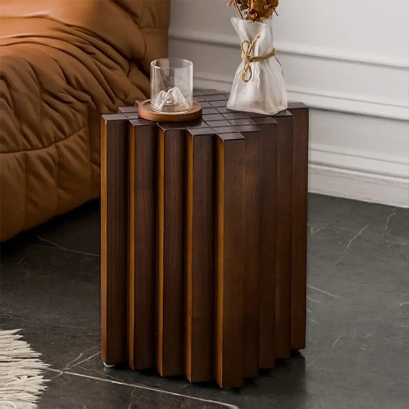 Square Solid Wood Side Table for Living Room | HomeyFad