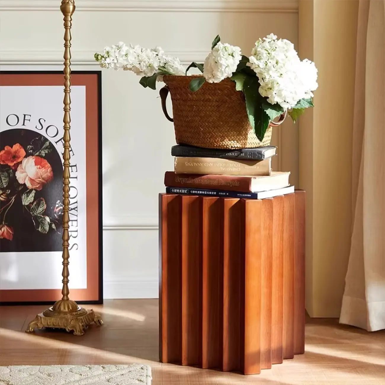 Modern Square Solid Wood Side Table for Living Room Image - 7 | homeyfad