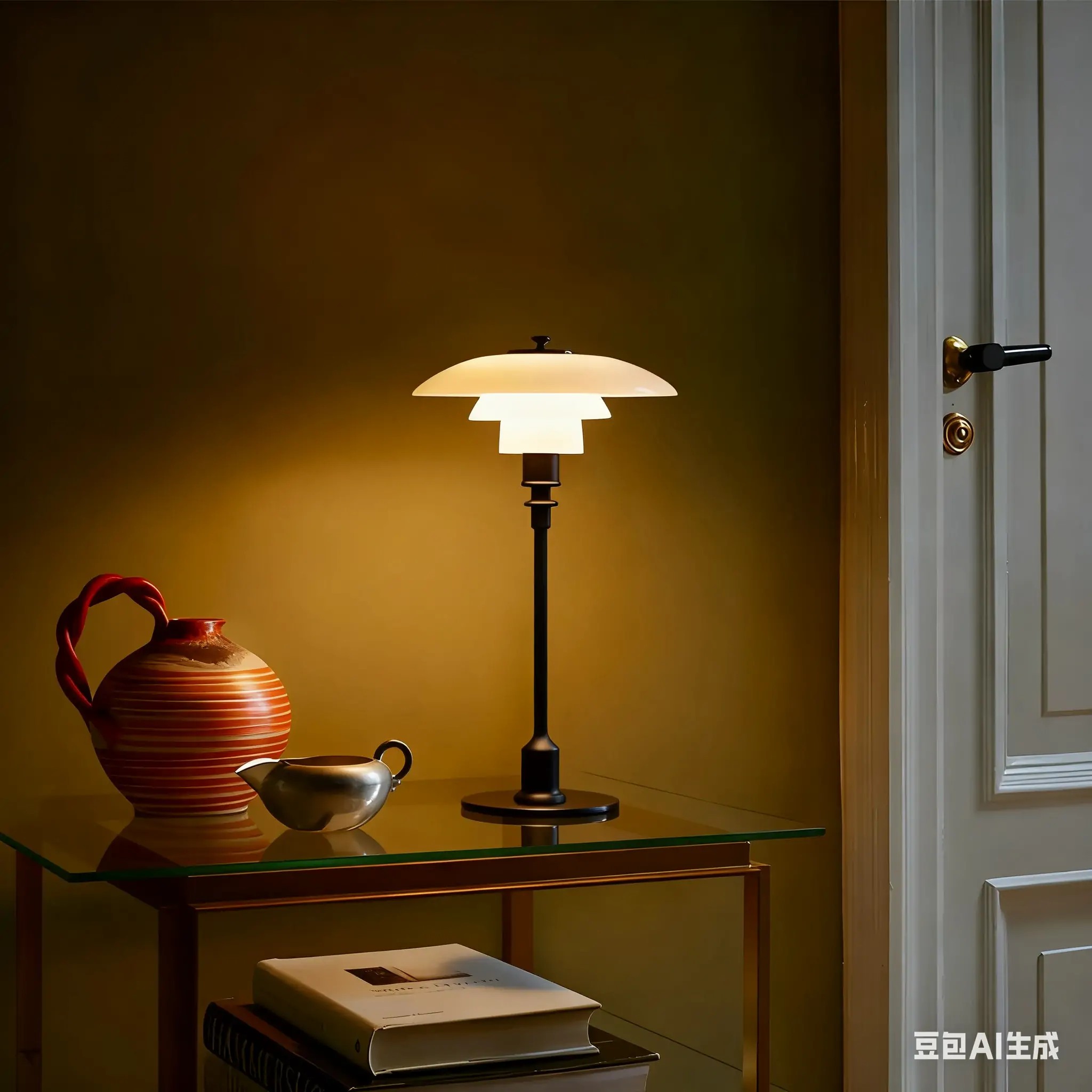 Post-Modern Tiered LED Table Lamp with Built-In Power Image - 2 | homeyfad