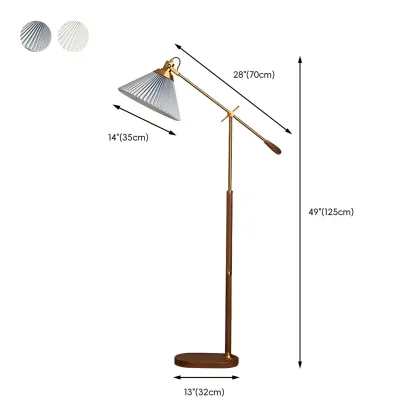 Brown Adjustable Metal Balance Arm Floor Lamp for Living Room #size