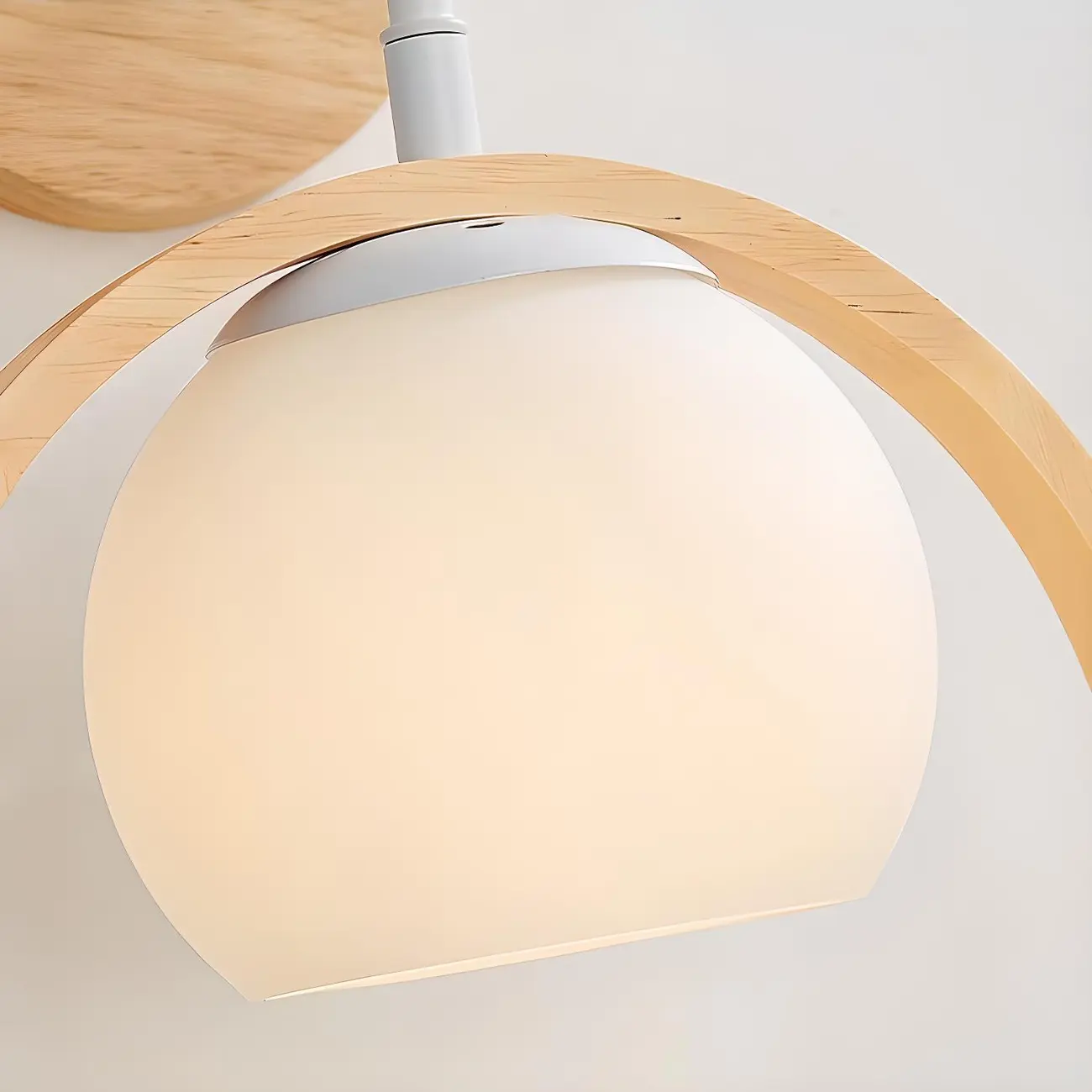 Modern Indoor Wood Wall Light with Glass Shade Image - 7 | homeyfad