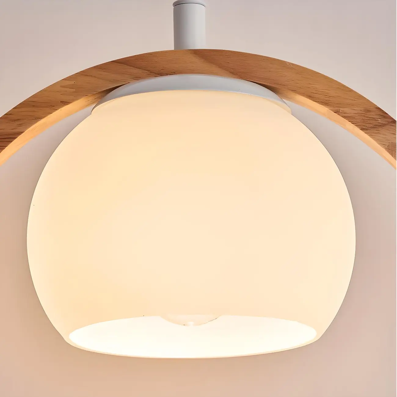Modern Indoor Wood Wall Light with Glass Shade Image - 8 | homeyfad