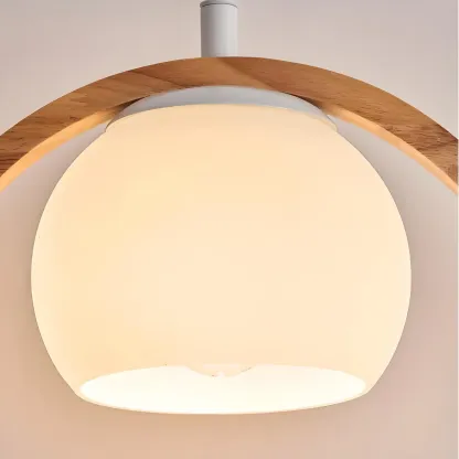 Modern Indoor Wood Wall Light with Glass Shade Image - 8