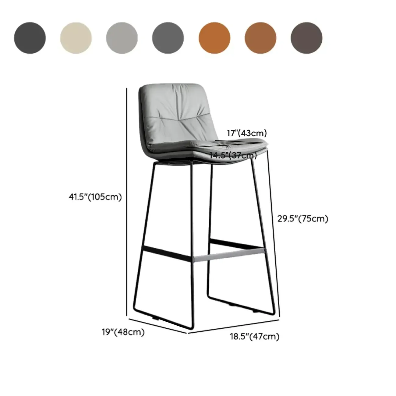 Saddle Metal Frame Leather Counter Bar Stools with Back Image - 14