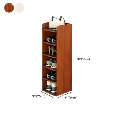 Modern White Wooden Open Shoe Rack for Entryway Image - 19