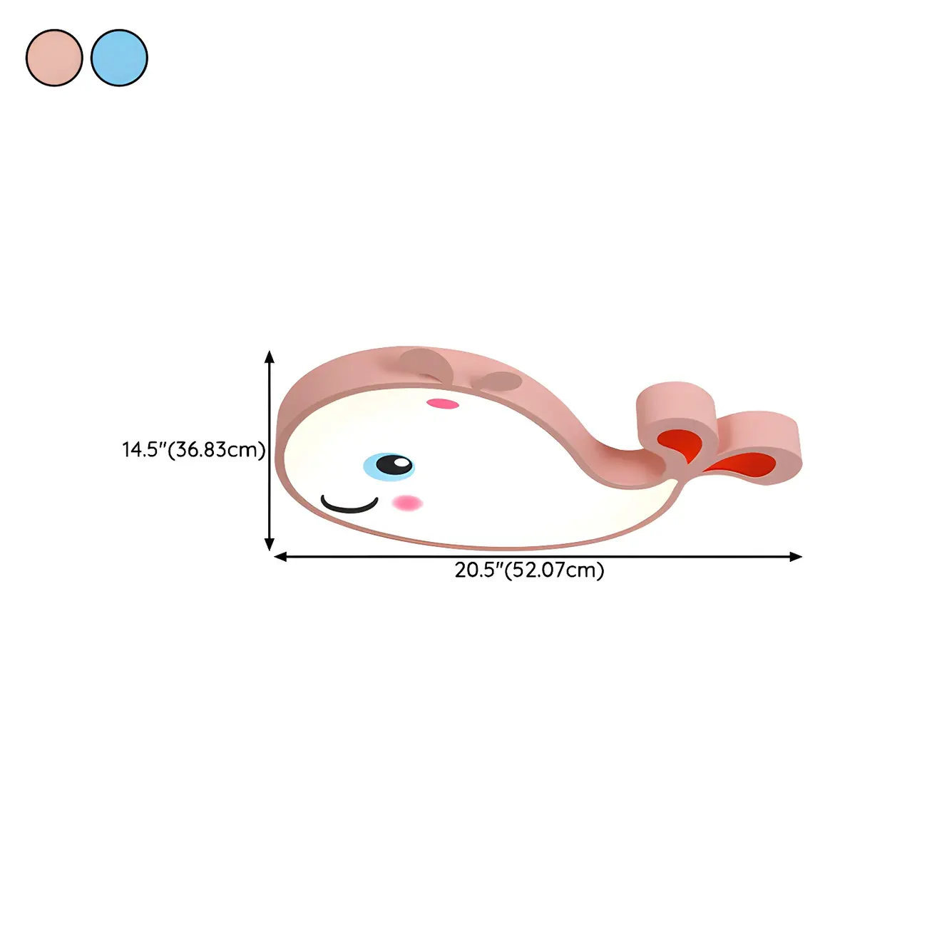 Kids LED Flush Ceiling Light with Dolphin Shape for Bedroom #size