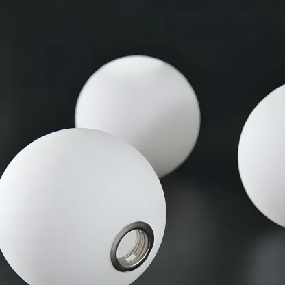 2-Light Sphere Glass Bi-pin Gold Semi Flush Ceiling Light Image - 12