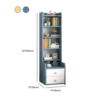 Modern Tall Wood Spacious Shelves 2-Drawer Nightstand Image - 28