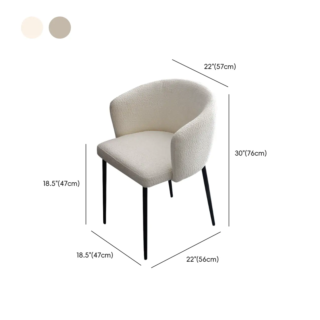 Modern Chenille Upholstered  Metal Leg Dining Chair Image - 9 | homeyfad