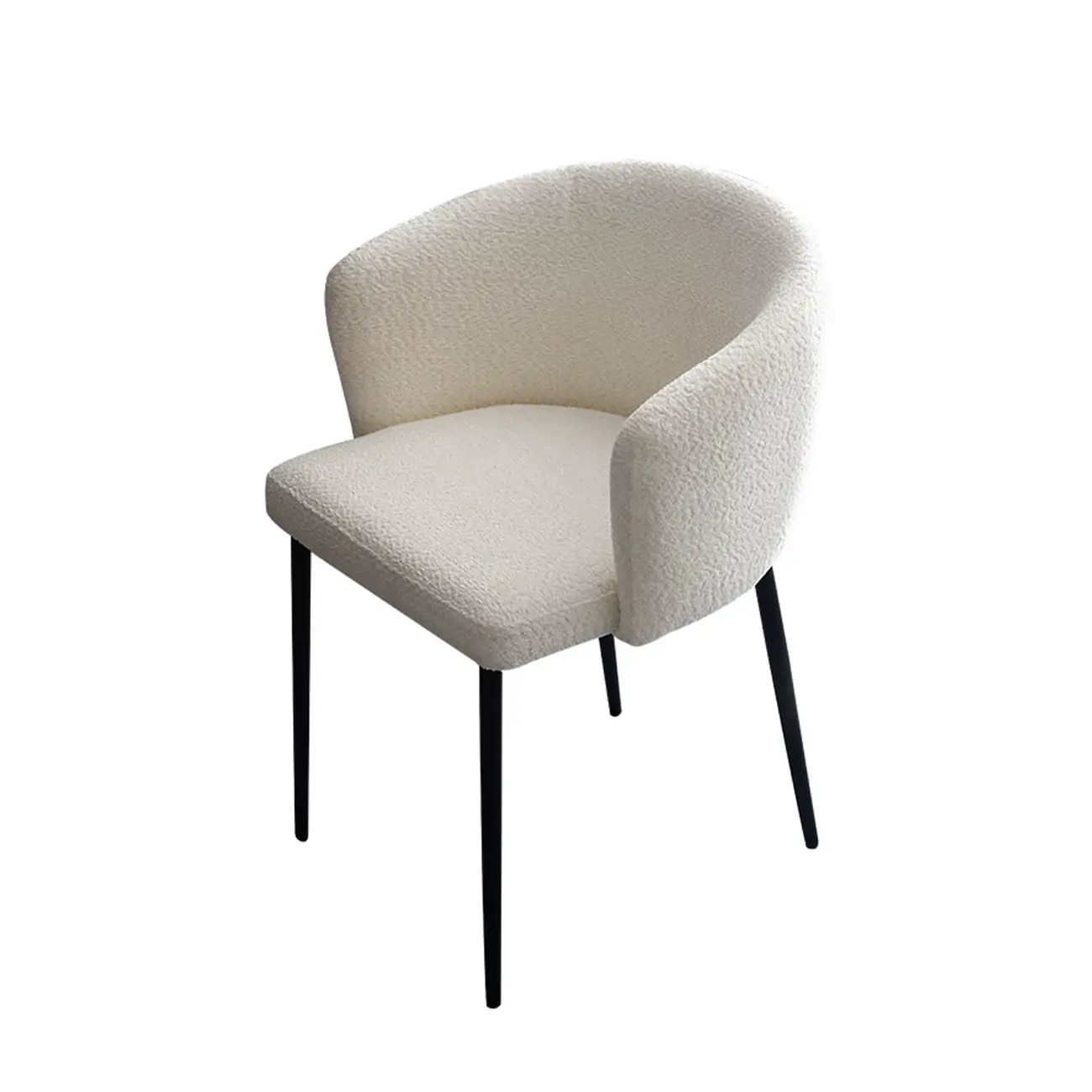 Modern Chenille Upholstered  Metal Leg Dining Chair Image - 8 | homeyfad