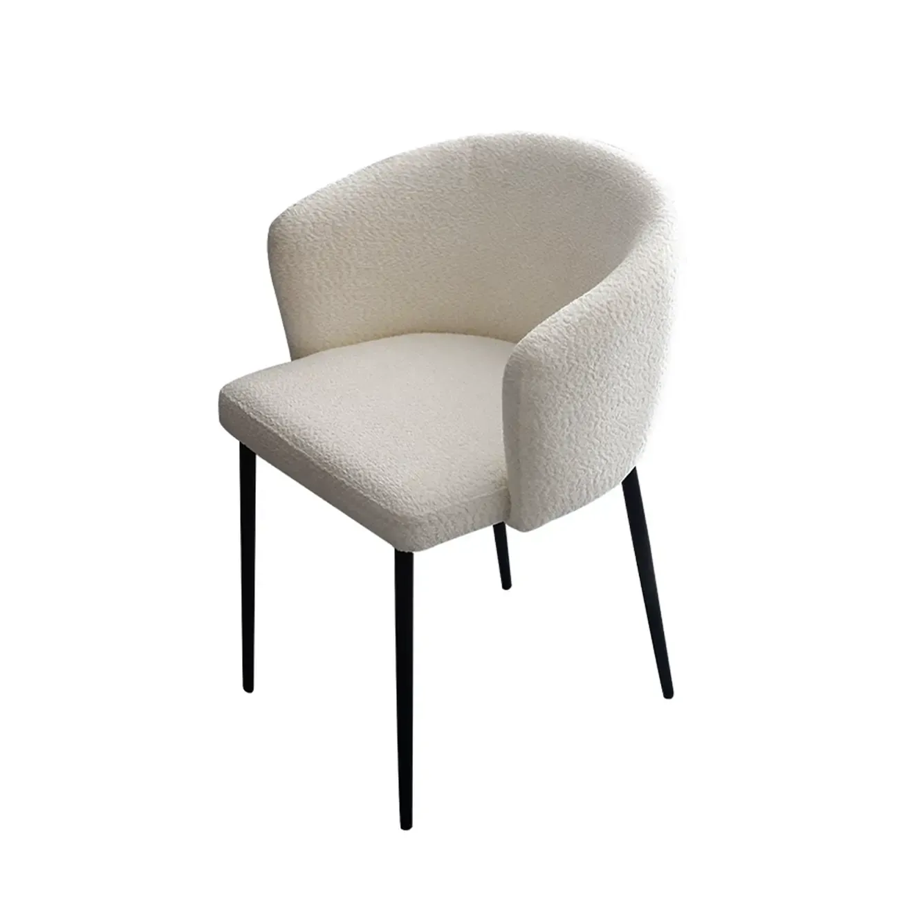 Modern Chenille Upholstered  Metal Leg Dining Chair Image - 8