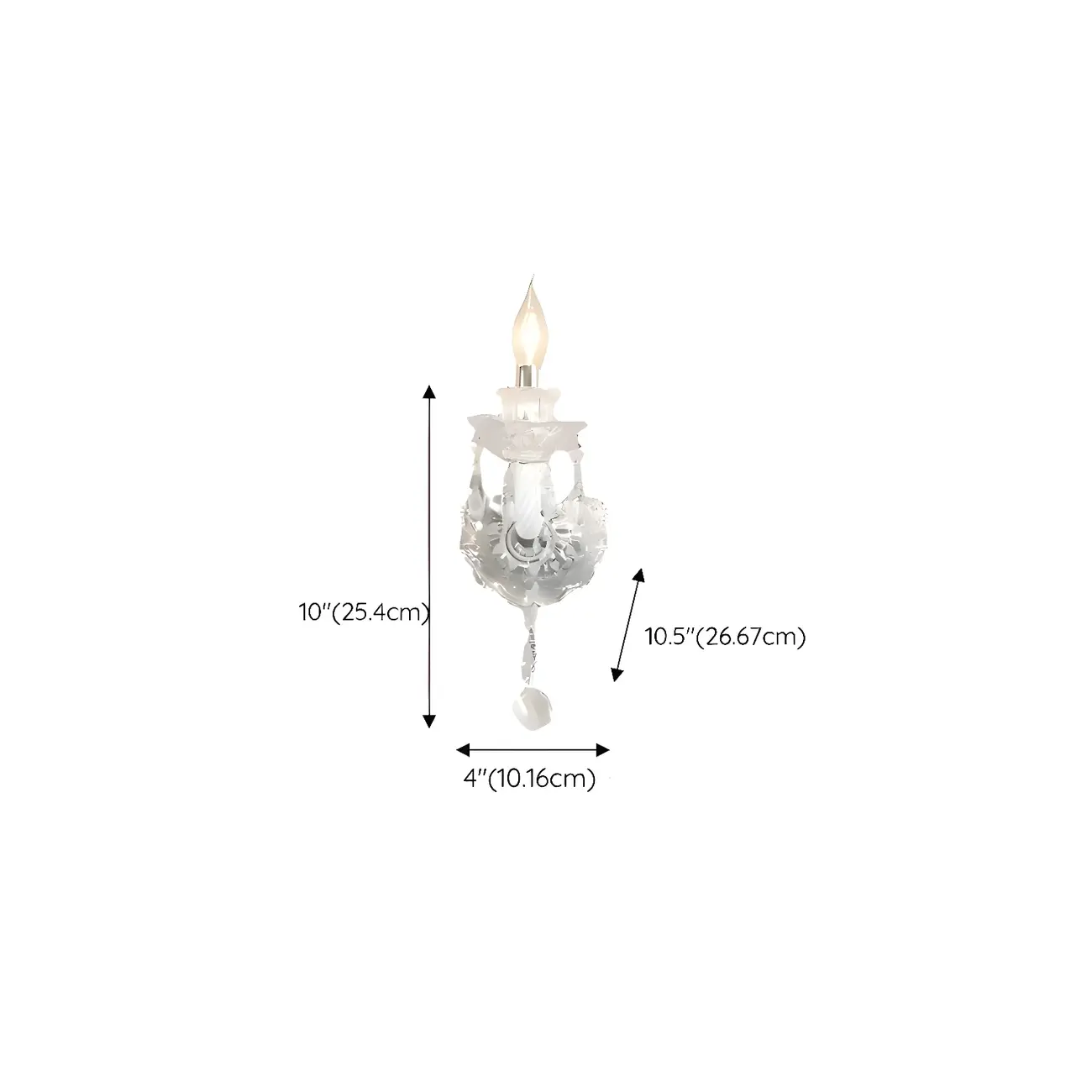 Vintage Silver Candelabra Clear Crystal Wall Sconce #size