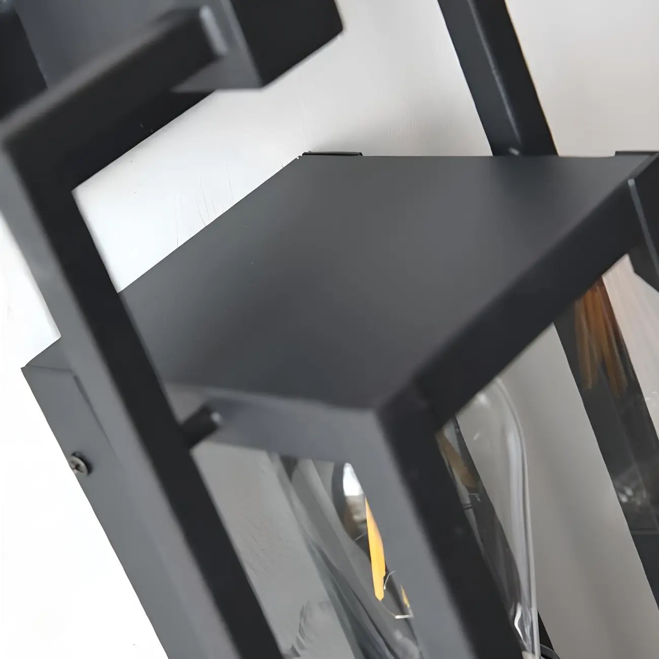 Industrial Metal Black Rectangle Lantern Outdoor Wall Light | homeyfad