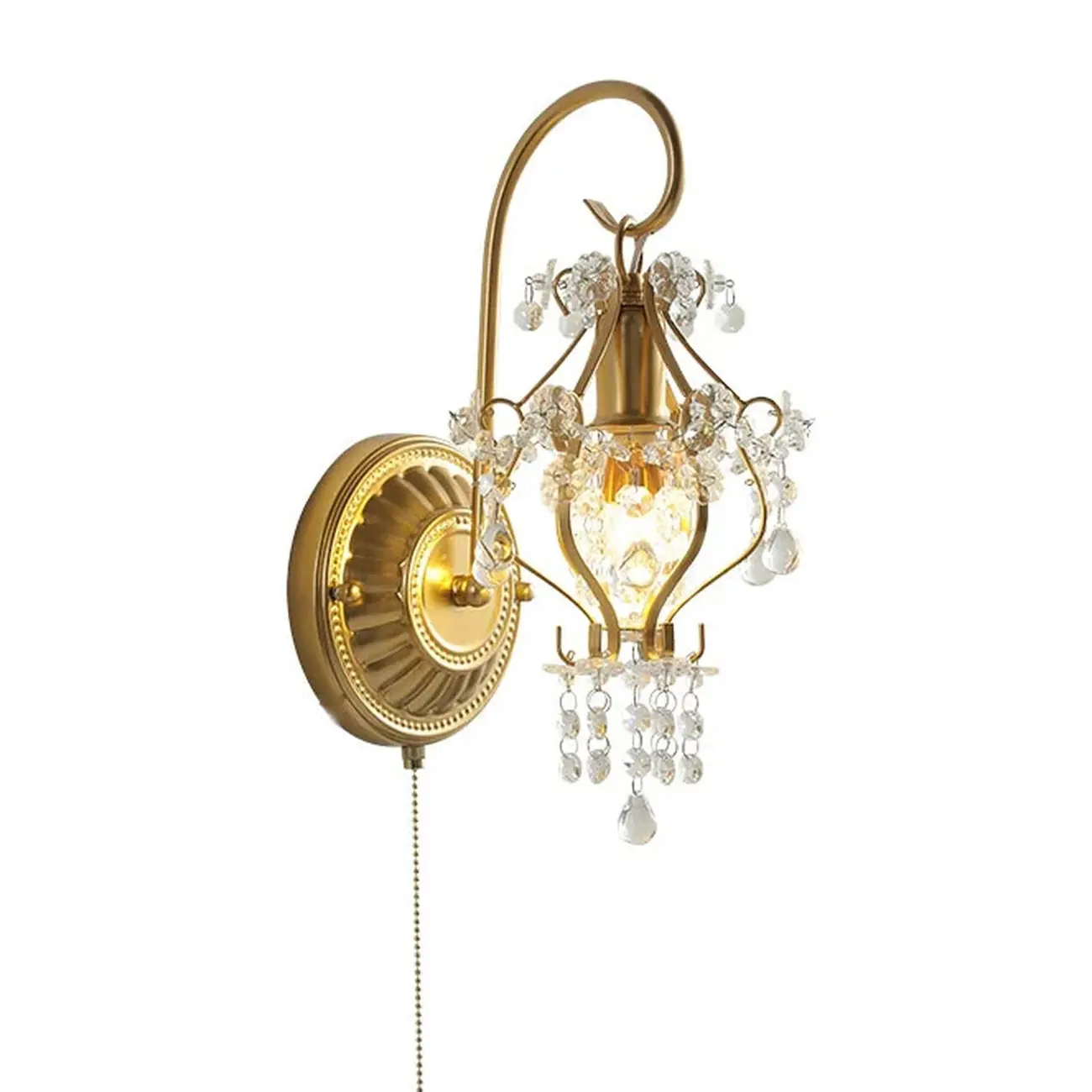 Luxury Geometric Crystal Gold Wall Sconce Image - 11 | homeyfad