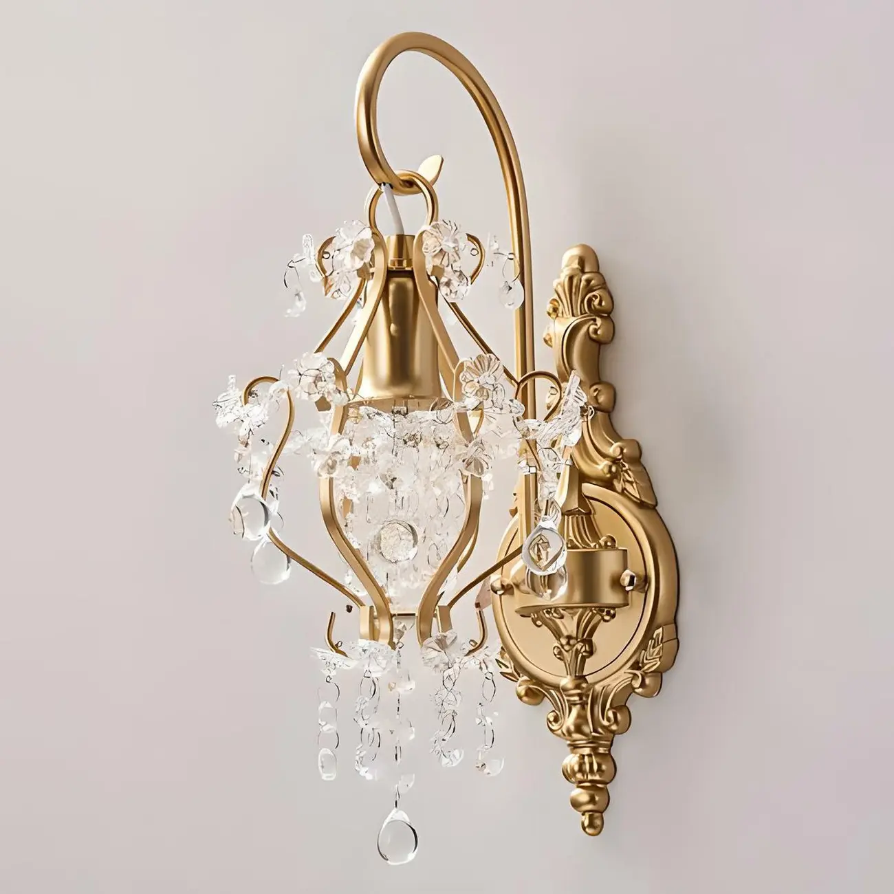 Luxury Geometric Crystal Gold Wall Sconce Image - 14 | homeyfad