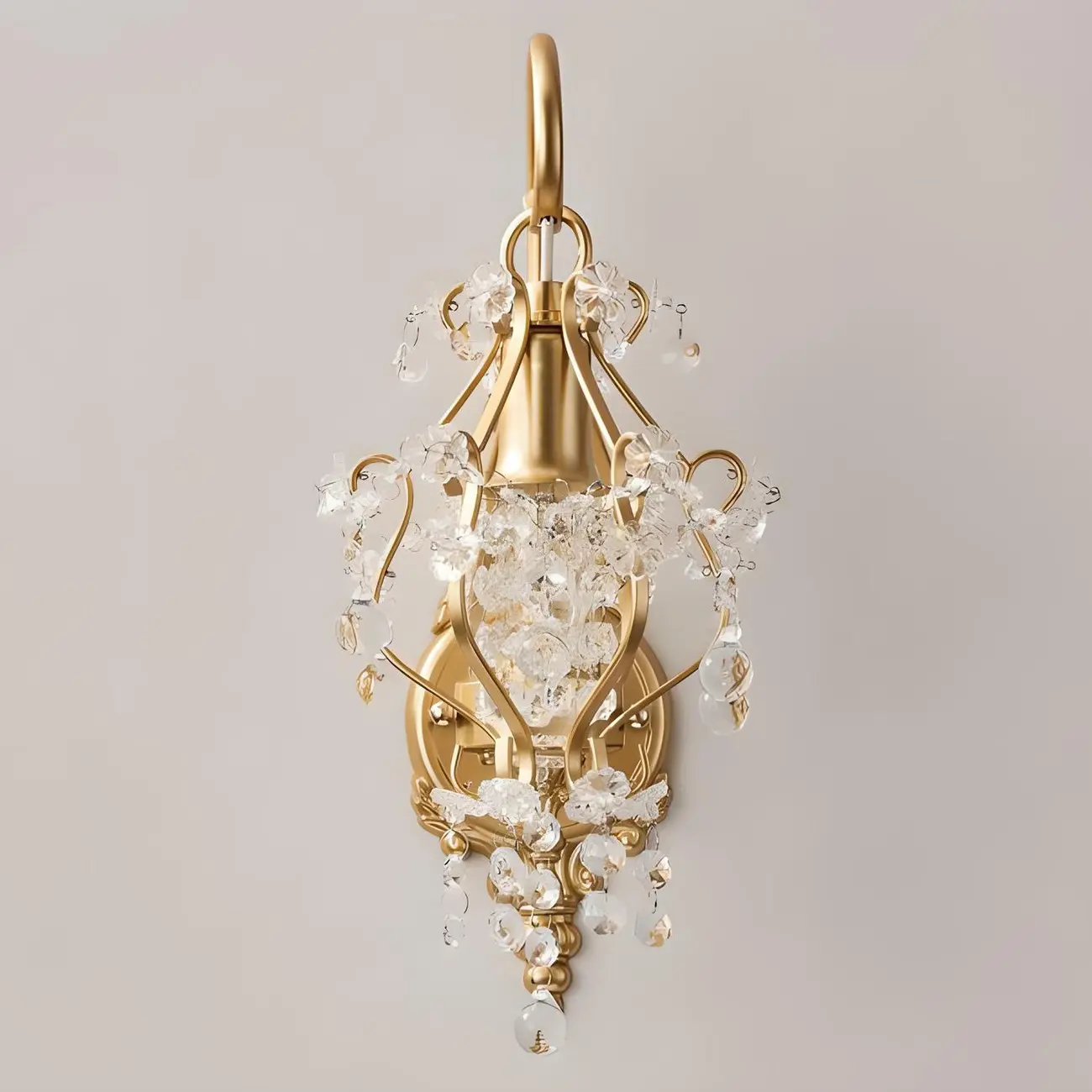 Luxury Geometric Crystal Gold Wall Sconce Image - 15 | homeyfad
