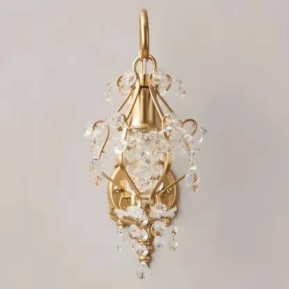 Luxury Geometric Crystal Gold Wall Sconce Image - 15