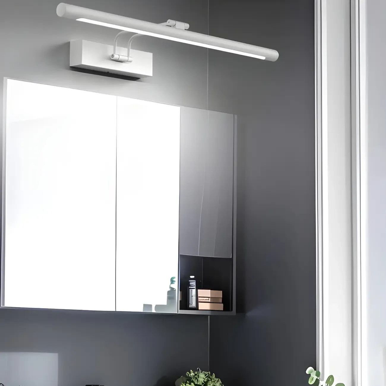 Modern Sleek Linear Metal LED Vanity Light Fixture Image - 4