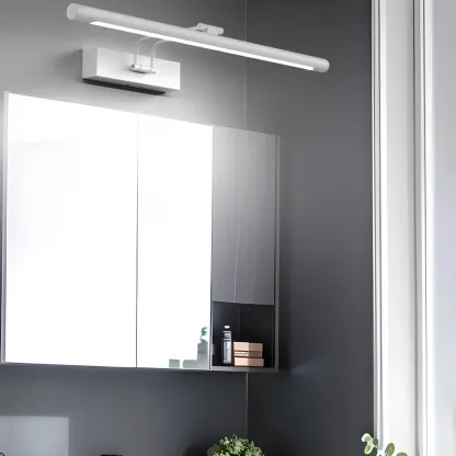 Modern Sleek Linear Metal LED Vanity Light Fixture Image - 4