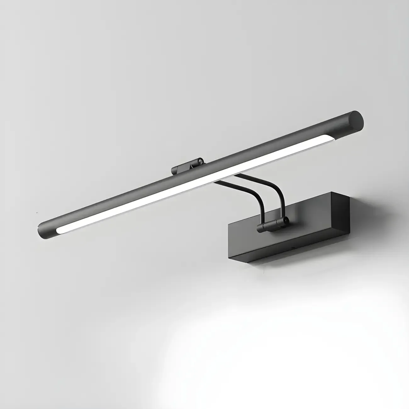 Modern Sleek Linear Metal LED Vanity Light Fixture Image - 7
