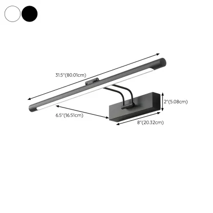 Modern Sleek Linear Metal LED Vanity Light Fixture Image - 15