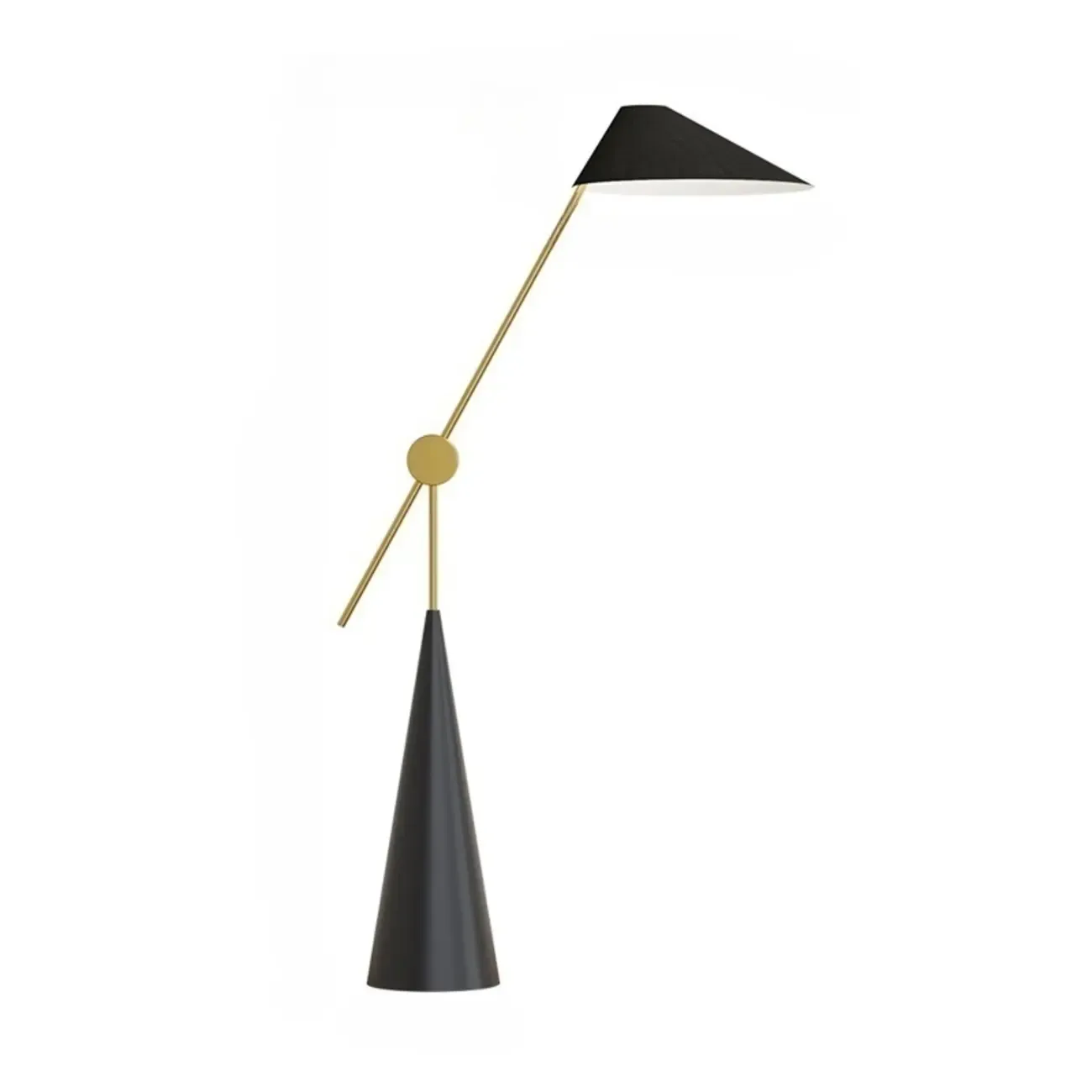 Modern Black Floor Lamp in Triangle Shade & Metal Base Image - 8