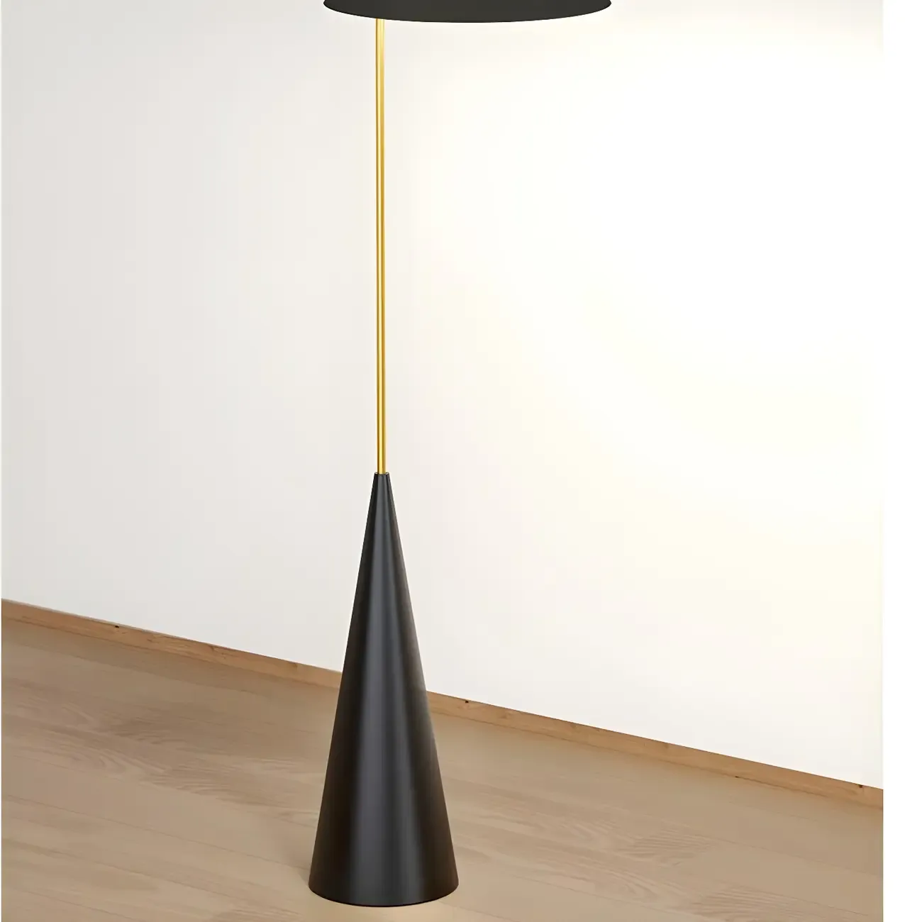Modern Black Floor Lamp in Triangle Shade & Metal Base Image - 9
