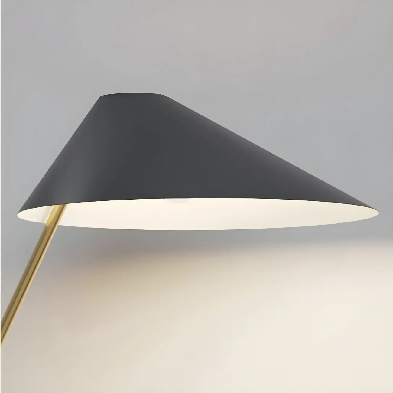 Modern Black Floor Lamp in Triangle Shade & Metal Base Image - 10