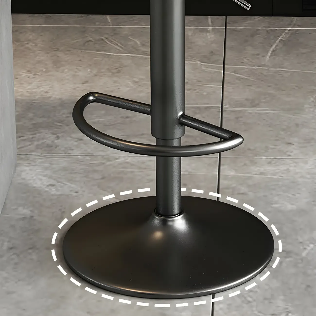 Glam Metal Round Adjustable Bar Stools with Cushions for Kitchen Image - 18