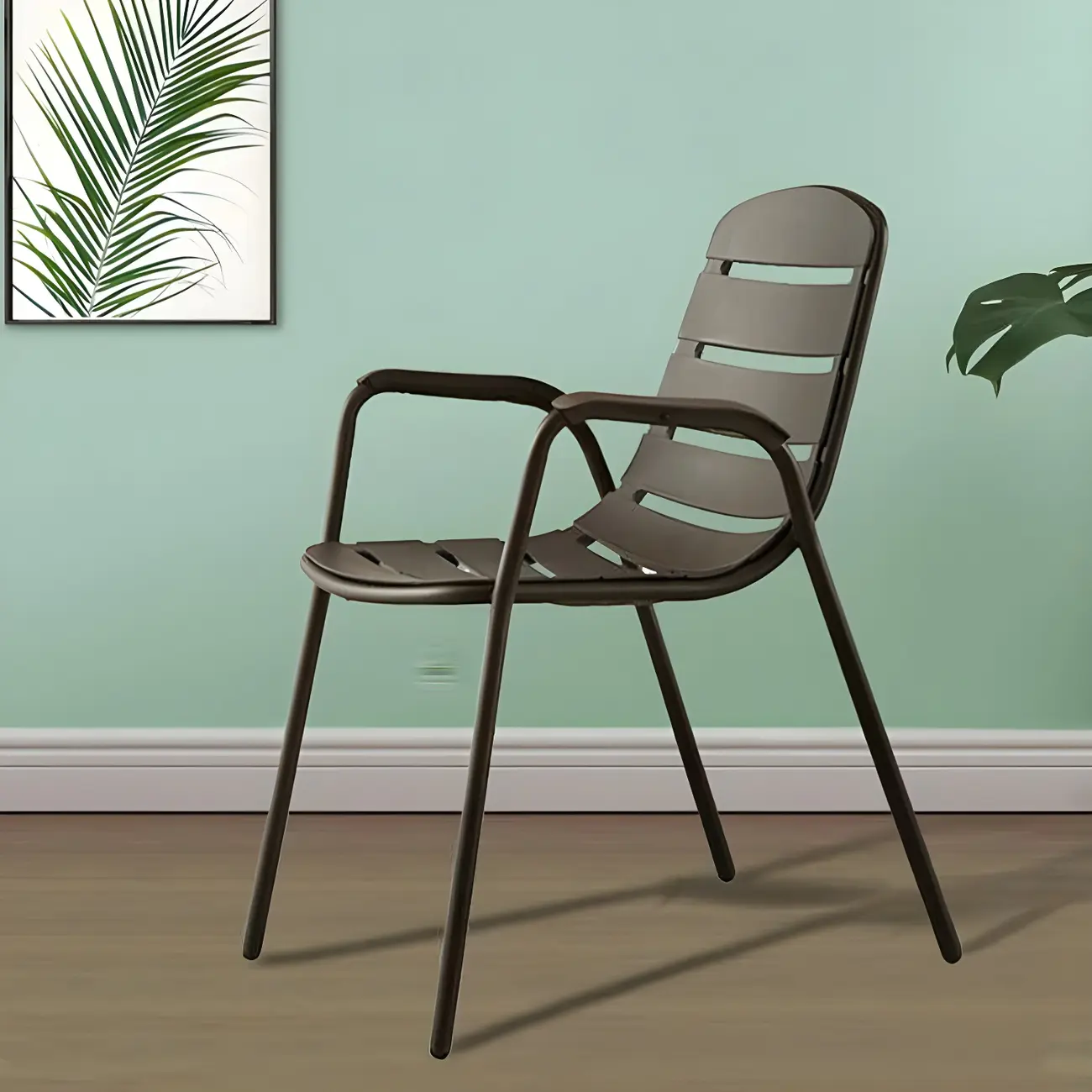 Modern Brown Bucket Outdoor Dining Chairs Image - 2 | homeyfad